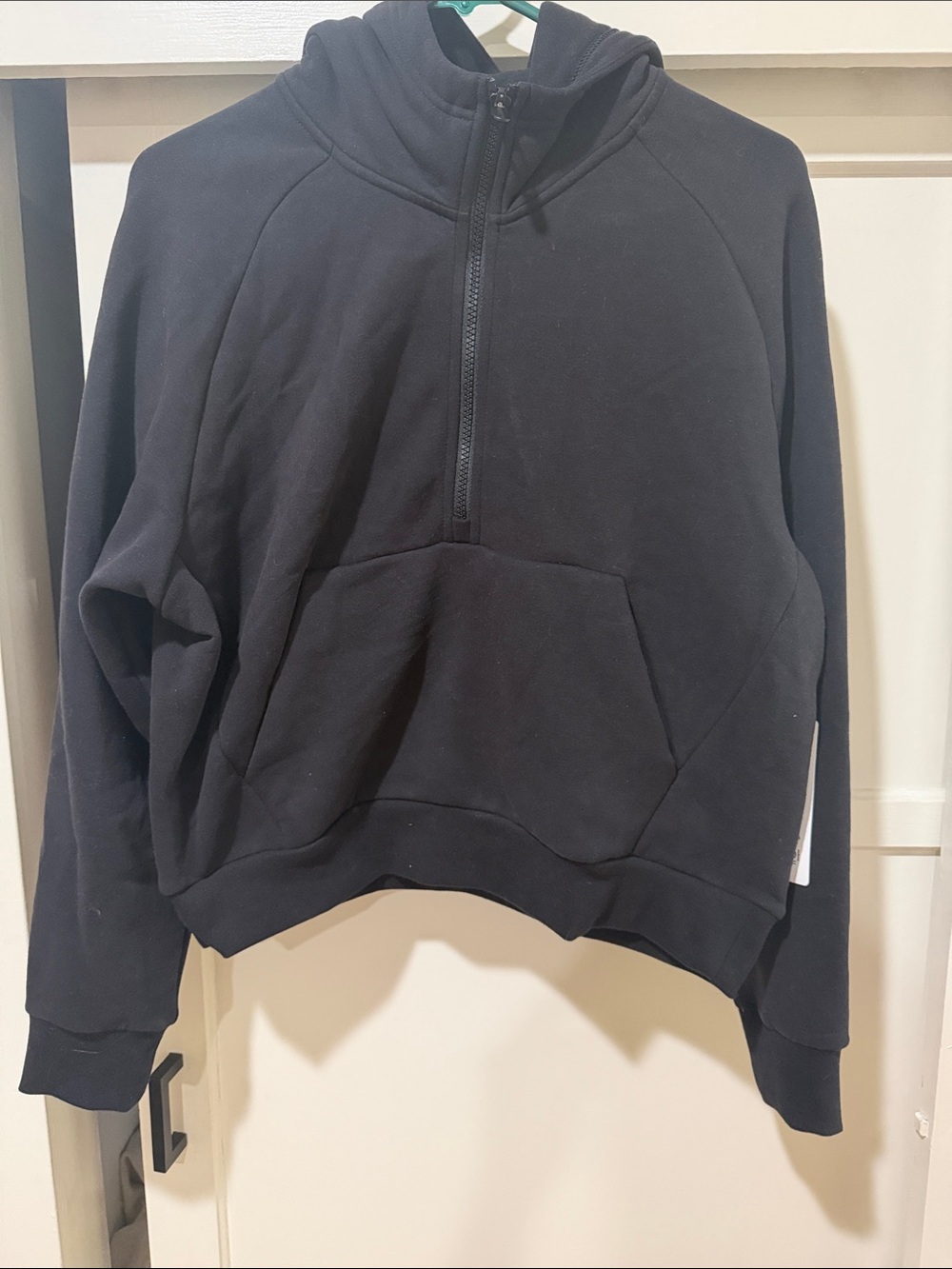 Athleta Black Half-Zip Hooded Sweater